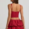 Mini-jupe à volants et taille mi-haute Imani en rouge vif Mini-jupe à volants et taille mi-haute Imani en rouge vif