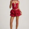 Mini-jupe à volants et taille mi-haute Imani en rouge vif Mini-jupe à volants et taille mi-haute Imani en rouge vif