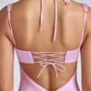 Mini-robe A-line à col bénitier Mirabel en rose pâle