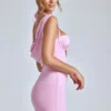 Mini-robe A-line à col bénitier Mirabel en rose pâle