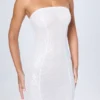 Mini-robe bandeau ornée Cassidy en blanc Mini-robe bandeau ornée Cassidy en blanc