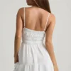 Mini-robe caraco froncée Tessara en blanc