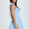 Mini-robe corset drapée Bellamy en bleu poudré Mini-robe corset drapée Bellamy en bleu poudré