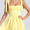 Mini-robe corset drapée Bellamy en Lemon Sherbet Mini-robe corset drapée Bellamy en Lemon Sherbet