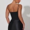 Mini-robe corset drapée Lovella en noir Mini-robe corset drapée Lovella en noir