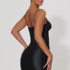 Mini-robe corset drapée Lovella en noir Mini-robe corset drapée Lovella en noir