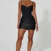 Mini-robe corset drapée Lovella en noir Mini-robe corset drapée Lovella en noir
