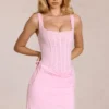 Mini-robe corset en dentelle Aralyn, rose pâle Mini-robe corset en dentelle Aralyn, rose pâle