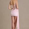 Mini-robe corset en dentelle brodée Genevieve, rose pâle Mini-robe corset en dentelle brodée Genevieve, rose pâle