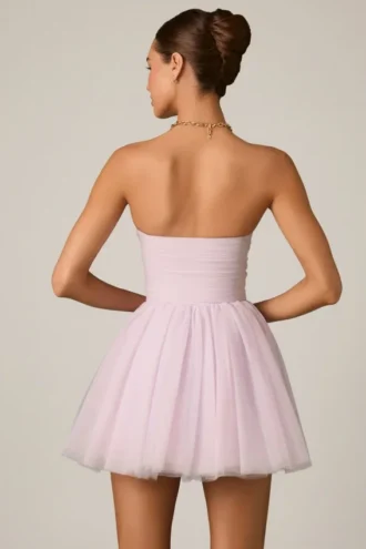 Mini-robe corset en tulle Dottie, couleur Lilas