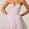 Mini-robe corset en tulle Dottie, couleur Lilas