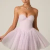 Mini-robe corset en tulle Dottie, couleur Lilas