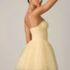 Mini-robe corset en tulle Dottie, jaune Mini-robe corset en tulle Dottie, jaune