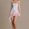Mini-robe corset en tulle ornée Colette, rose pâle