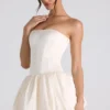 Mini-robe corset à lacets et ourlet bouffant Fabiola, couleur ivoire Mini-robe corset à lacets et ourlet bouffant Fabiola, couleur ivoire