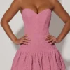 Mini-robe corset à ourlet bouffant et découpes Lavinia, rose poudré Mini-robe corset à ourlet bouffant et découpes Lavinia, rose poudré