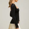 Mini-robe corset plissée à volants Darline en noir