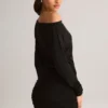 Mini-robe croisée à épaules dénudées Mira en modal noir Mini-robe croisée à épaules dénudées Mira en modal noir