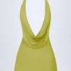 Mini-robe dos nu à col bénitier Iona, vert olive Mini-robe dos nu à col bénitier Iona, vert olive
