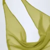 Mini-robe dos nu à col bénitier Iona, vert olive Mini-robe dos nu à col bénitier Iona, vert olive