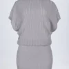 Mini-robe dos nu à manches chauve-souris Amanita en argent Mini-robe dos nu à manches chauve-souris Amanita en argent