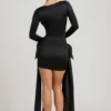 Mini-robe Karelyn à fronces et nœud, en noir Mini-robe Karelyn à fronces et nœud, en noir