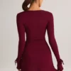 Mini-robe à manches longues Iskra en modal, couleur vin Mini-robe à manches longues Iskra en modal, couleur vin