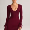 Mini-robe à manches longues Iskra en modal, couleur vin Mini-robe à manches longues Iskra en modal, couleur vin