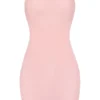 Mini-robe nuisette bandeau en maille transparente douce Intimates, couleur rose