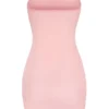 Mini-robe nuisette bandeau en maille transparente douce Intimates, couleur rose