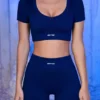 Mini-short côtelé bleu marine