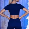Mini-short côtelé bleu marine