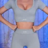 Mini-short côtelé gris