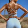 Mini-short FlexiRib à taille haute, bleu