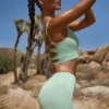 Mini-short FlexiRib à taille haute, vert