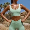 Mini-short FlexiRib à taille haute, vert