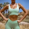 Mini-short FlexiRib à taille haute, vert