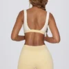 Mini-short froncé en marbré citron