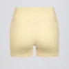 Mini-short froncé en marbré citron