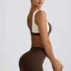 Mini-short froncé en marbré noisette