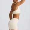 Mini-short froncé en marl ivoire Mini-short froncé en marl ivoire