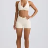 Mini-short froncé en marl ivoire Mini-short froncé en marl ivoire