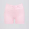 Mini-short froncé en marl rose pâle