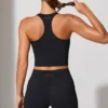 Mini-short à poches et taille torsadée, noir
