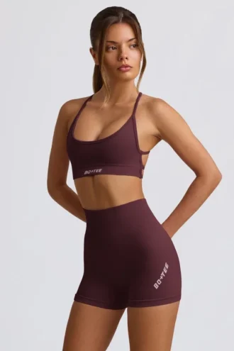 Mini-short sans coutures Super Sculpt en bordeaux