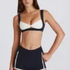 Mini-short Soft Active à contrastes en noir Mini-short Soft Active à contrastes en noir