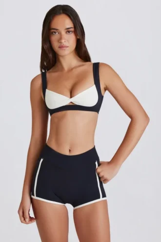Mini-short Soft Active à contrastes en noir