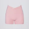 Mini-short Soft Active croisé à contraste, couleur rose poudré Mini-short Soft Active croisé à contraste, couleur rose poudré