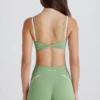 Mini-short Soft Active à effet torsadé sur le devant, vert Mini-short Soft Active à effet torsadé sur le devant, vert