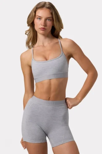 Mini-short Soft Active en gris chiné